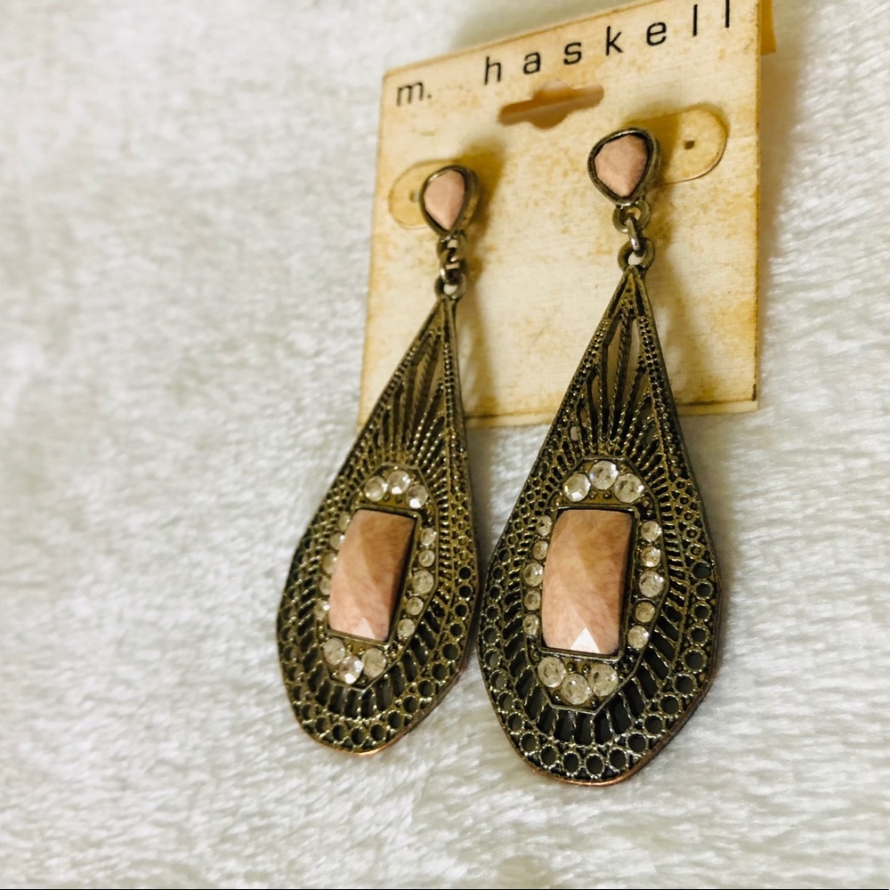 Blush and Gold Statement Earrings